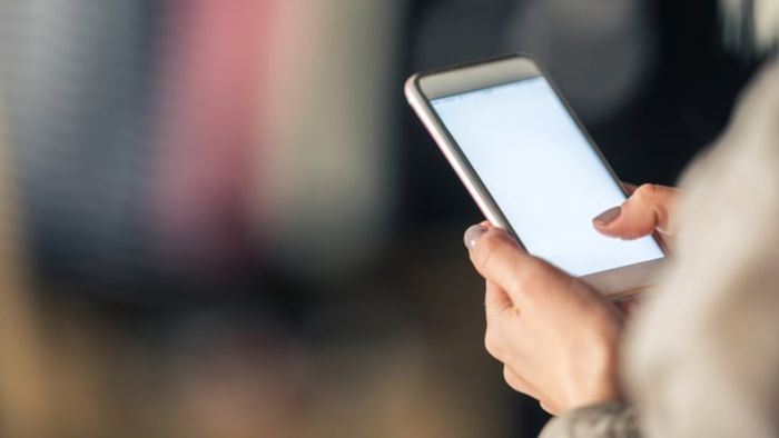 typing on smartphone