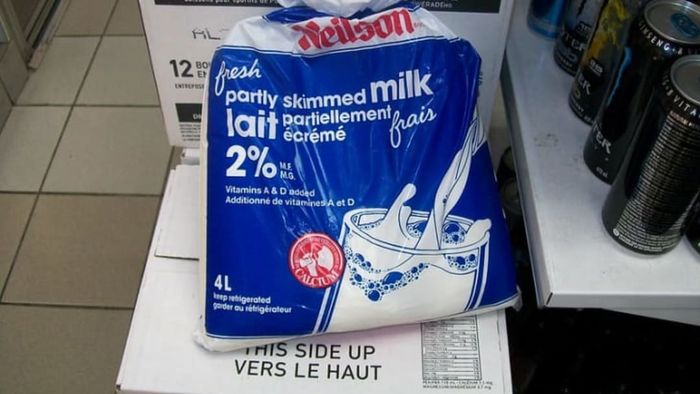 Milk in bags.
