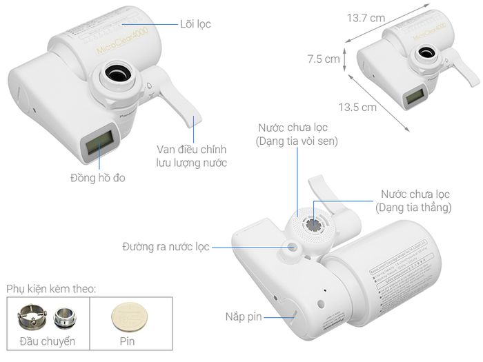 Thiết bị lọc nước tại vòi Panasonic TK-CJ600