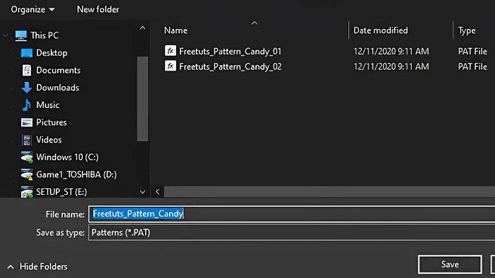 Xuất Pattern dạng file *.PAT - bước 2