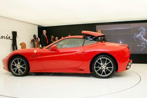 The Ferrari California was revealed on the first press day of the Paris Auto Show in 2008.