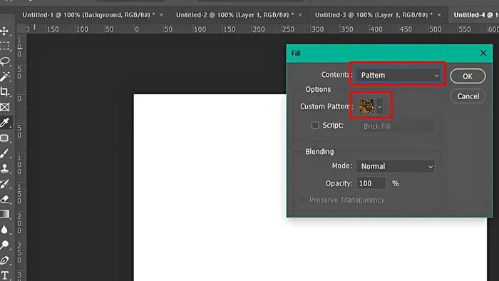 Sử dụng Pattern Photoshop bằng lệnh Fill - bước 2