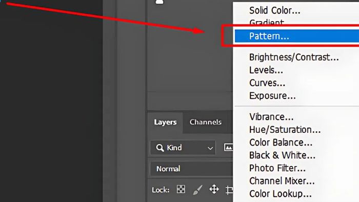 Sử dụng Pattern Photoshop bằng cách thêm một layer điều chỉnh - bước 2