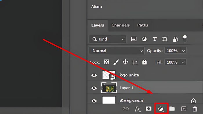 Sử dụng Pattern Photoshop bằng cách thêm một layer điều chỉnh - bước 1