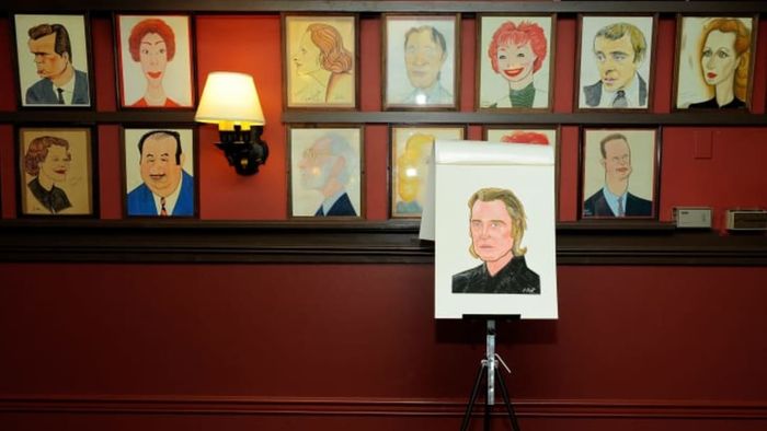 Christopher Walken's caricature displayed prominently at Sardi's after its 2010 unveiling.