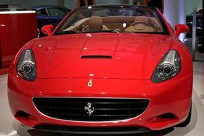 A Ferrari California showcased at the Los Angeles Auto Show.