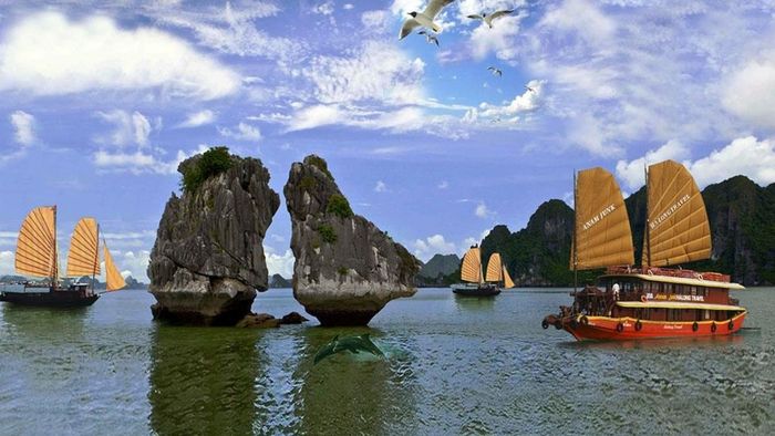 Khám phá hình ảnh hòn Trống Mái tại Vịnh Hạ Long
