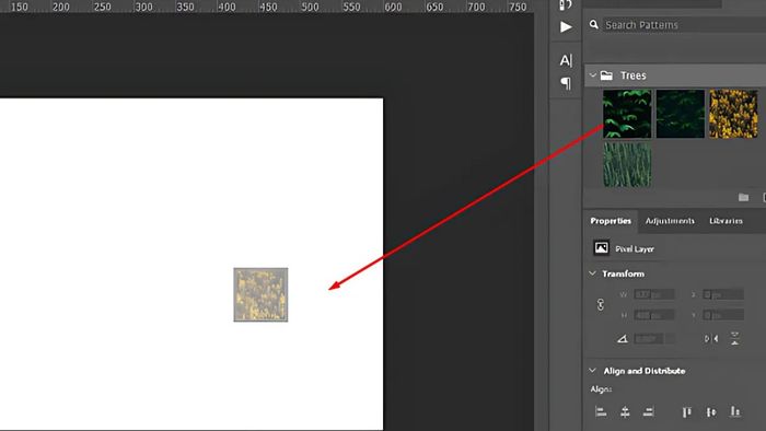 Dùng Pattern bằng cách kéo thả từ bảng điều khiển Patterns