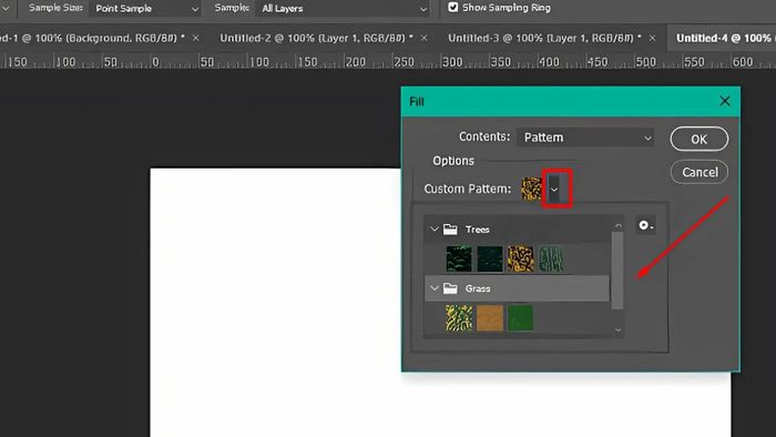 Sử dụng Pattern Photoshop bằng lệnh Fill - bước 3