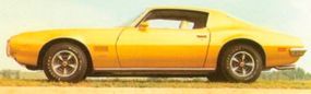 1970 1/2 Pontiac Firebird showcasing Rally II wheels.