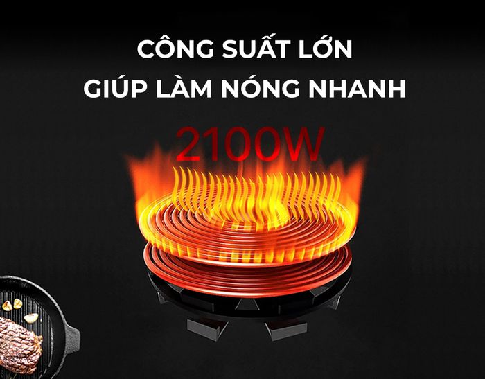 Bếp hồng ngoại Elmich IFE-3880 - Công suất lớn 2200W giúp làm nóng nhanh