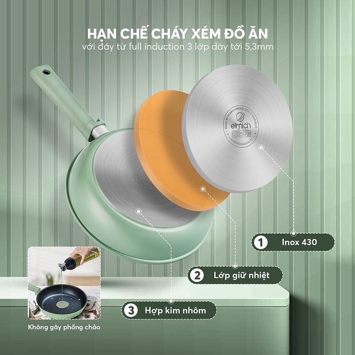 Chảo chống dính Elmich Hera II EL-5941GY24