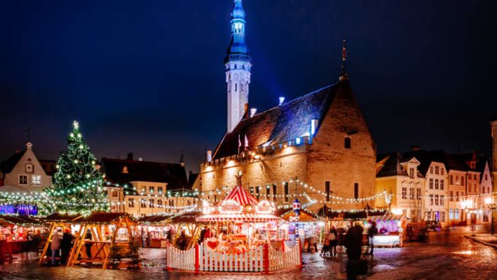 The Christmas market in Tallinn.