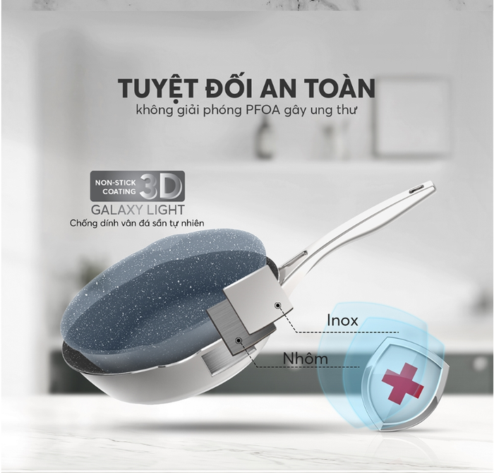 Chảo chống dính Inox liền khối Hera EL 8273 size 20cm