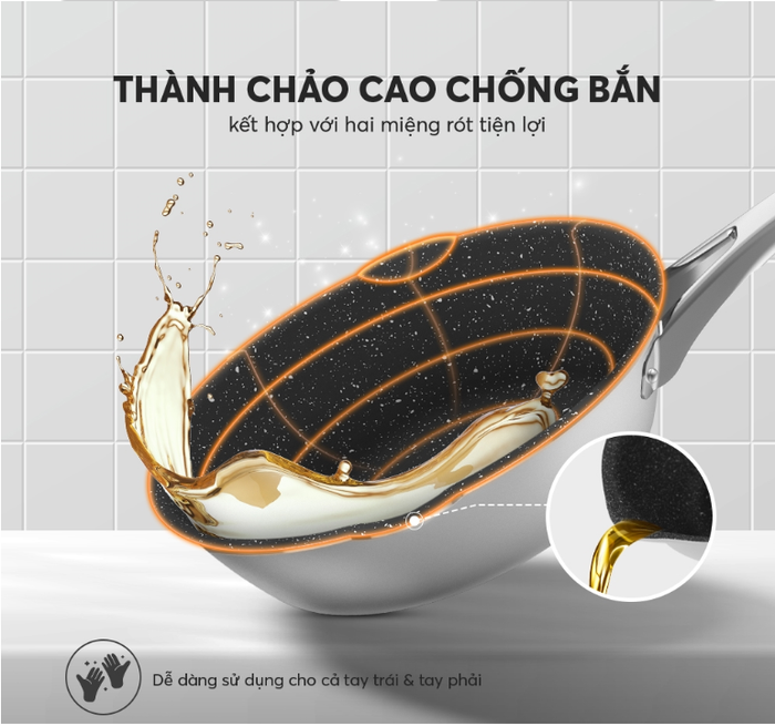Chảo chống dính Inox liền khối Hera EL 8273 size 20cm
