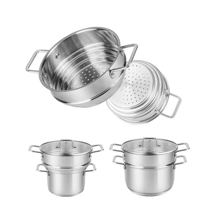 Bộ 3 nồi Inox kèm 1 xửng hấp