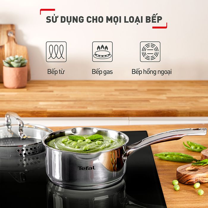Nồi Inox Tefal Duetto Plus 28cm G7196456 - Sử dụng được với mọi loại bếp