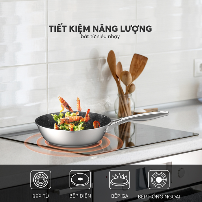 Chảo chống dính Inox liền khối Hera EL 8273 size 20cm