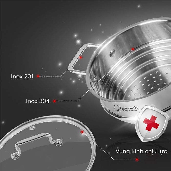 BỘ NỒI INOX 5 MÓN SMARTCOOK MINI SM 2303S SIZE 16,18,20, XỬNG HẤP 3 TẦNG SIZE 16,18,20cm: BỀN ĐẸP – ĐA TIỆN ÍCH