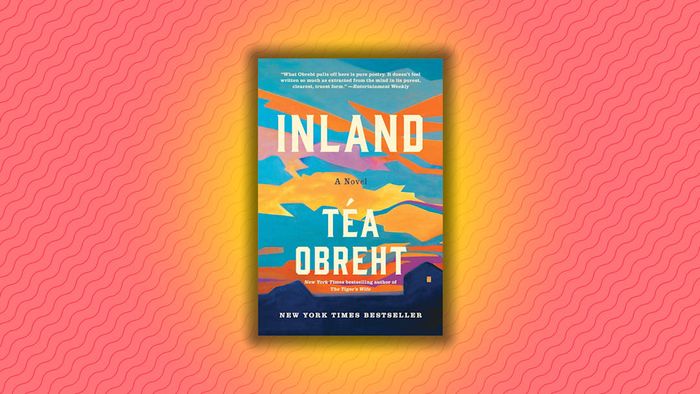 A red background displaying the cover of ‘Inland.’
