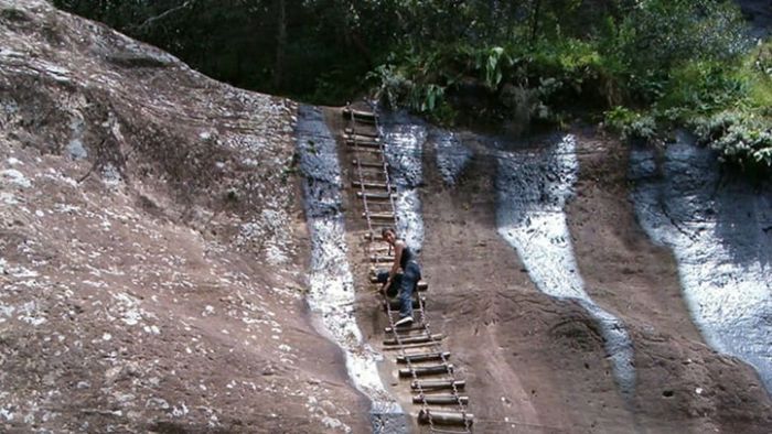 Ladder in the Drakensberg Mountains