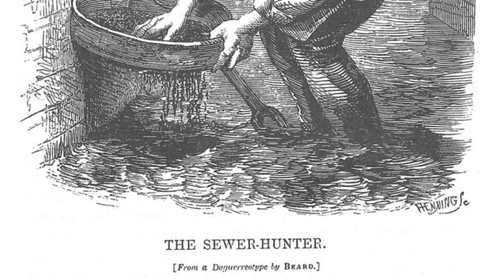 An 1851 depiction of a sewer-hunter, also known as a