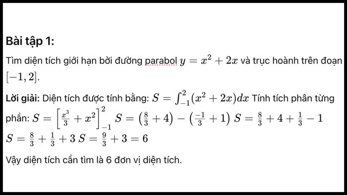 tính diện tích parabol