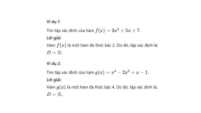 Phương pháp tìm tập xác định của hàm đa thức
