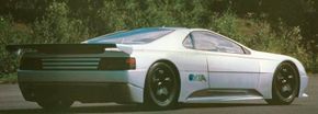 Side view of the 1988 Peugeot Oxia concept car