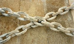 Chains crisscrossed