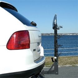 A hitch-mounted bike rack