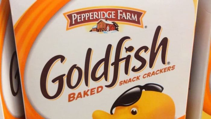 A pack of Pepperidge Farms Goldfish crackers