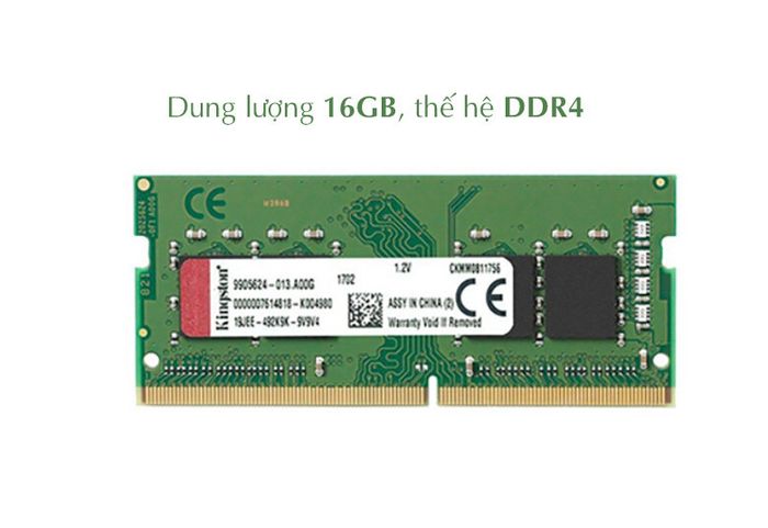 1- Dung lượng: 1x 4GB - Loại: DDR4 - Xung nhịp: 2666 MHz - Độ trễ (cas): 19