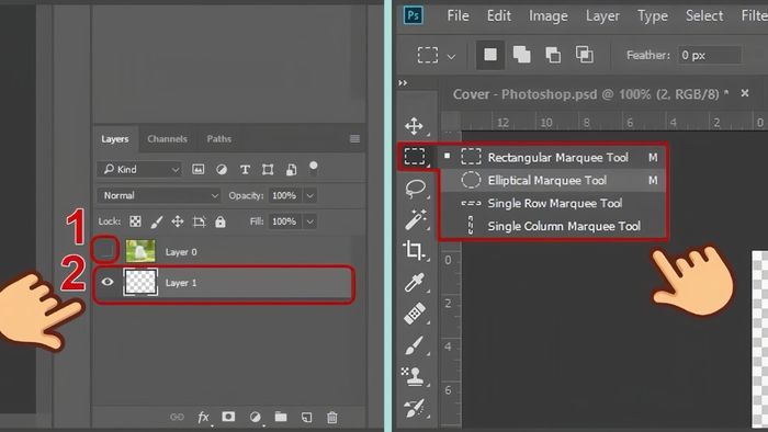 Hướng dẫn tạo Clipping Mask trong Photoshop bằng Marquee Tool - bước 3