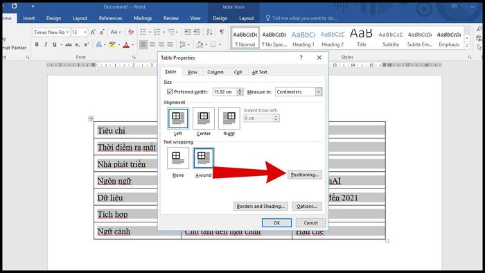 Hướng dẫn mở khóa bảng Word để khắc phục lỗi không di chuyển được bảng - Bước 2