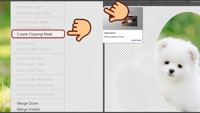 Hướng dẫn tạo Clipping Mask trong Photoshop bằng Marquee Tool - bước 5