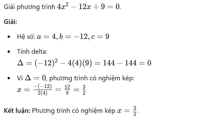 nghiệm kép là mấy nghiệm
