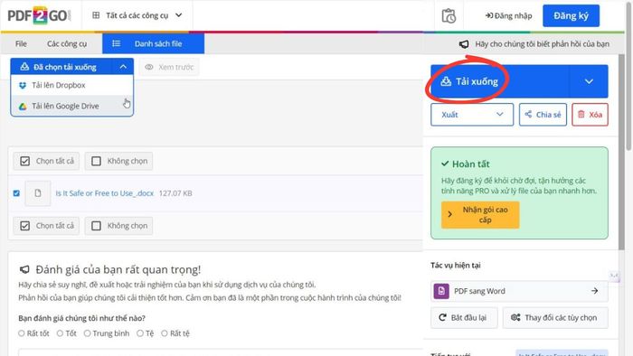 PDF2Go là gì và hướng dẫn chuyển đổi bước 4