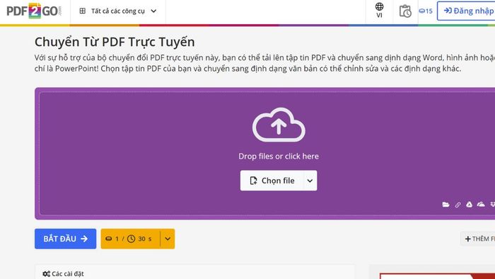 PDF2Go là gì và hướng dẫn chuyển đổi bước 3