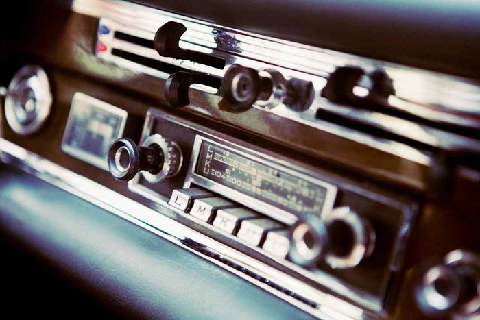An old-fashioned car stereo