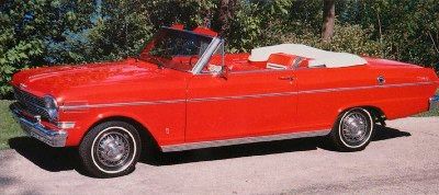A side view of the 1962 Chevrolet Chevy II Nova convertible