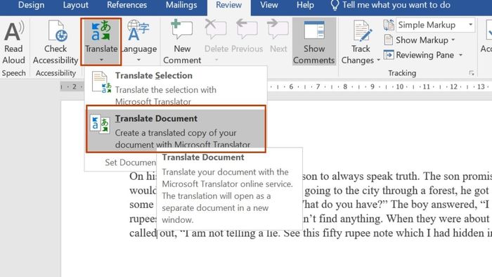 Hướng dẫn dịch toàn bộ file Word từ tiếng Anh sang tiếng Việt - Bước 1