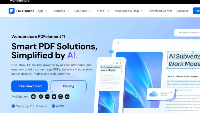 Hướng dẫn tải ứng dụng PDFelement trên máy tính - Bước 1