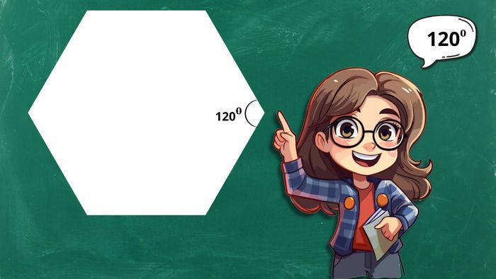 Góc trong của hình lục giác đều có giá trị là 120 độ