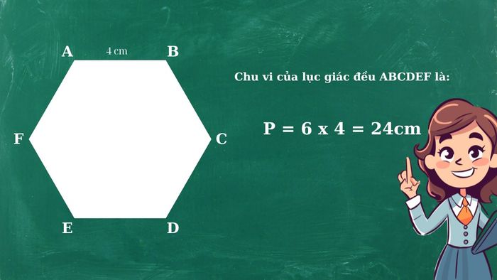 Công thức tính chu vi của hình lục giác đều