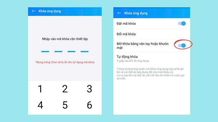 Hướng dẫn cách xác thực Biometric Zalo - Bước thứ ba