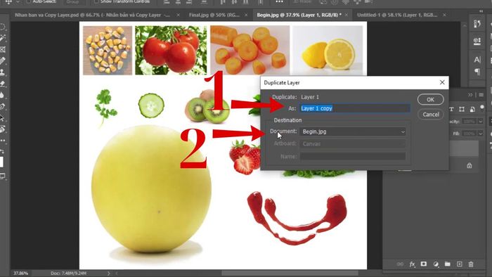 Hướng dẫn copy layer trong Photoshop trên cùng một file - bước thứ ba
