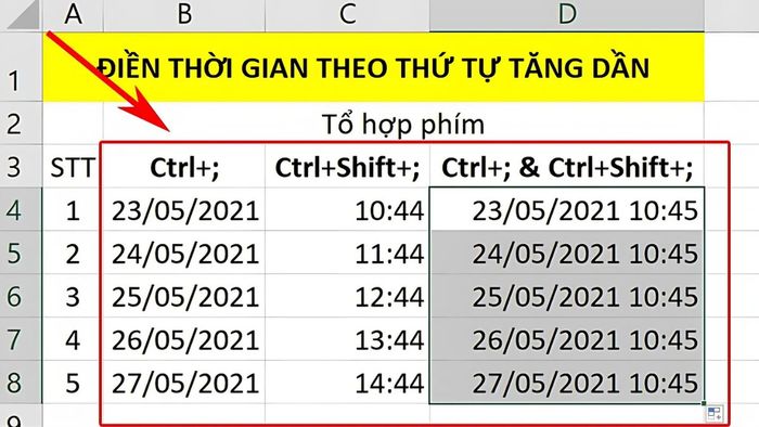Hướng dẫn tạo hàm tự động cập nhật ngày tháng và tự động điền thời gian tăng dần trong Excel