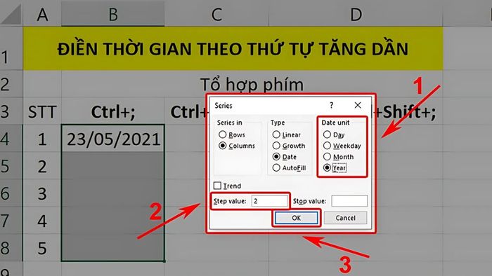 Hướng dẫn tạo hàm tự động cập nhật ngày tháng và tự động điền thời gian theo khoảng cách - Bước 2