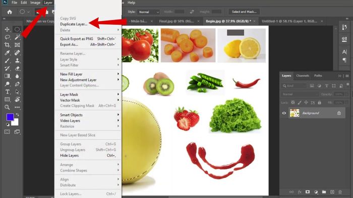 Hướng dẫn copy layer trong Photoshop trên cùng một file - bước đầu tiên